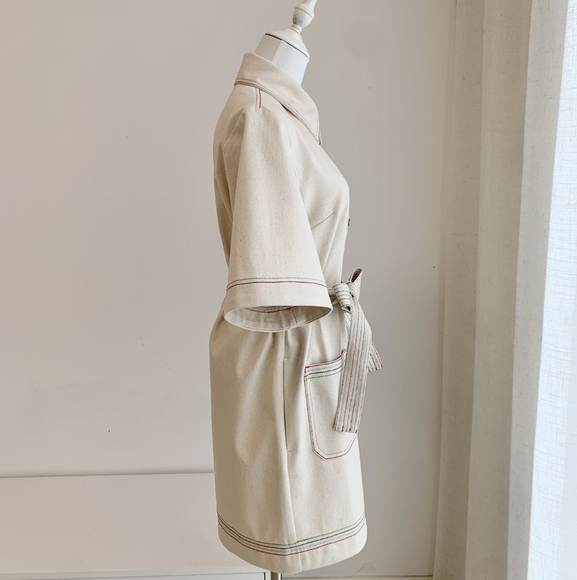 Alemais Norma Denim Mini Dress in Cream - Picture 10 of 13